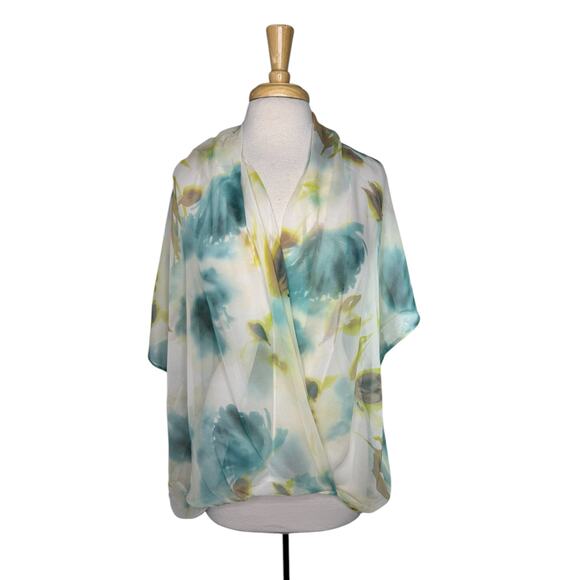 TOMMY BAHAMA *NEW* Mum’s The Rose 100% Silk Sheer Blouse Size XL 16 Womens Top - Picture 1 of 9